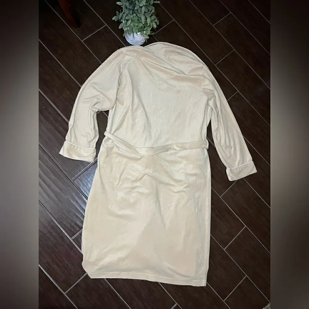 Lauren Ralph Lauren beige embroidered robe sz small
